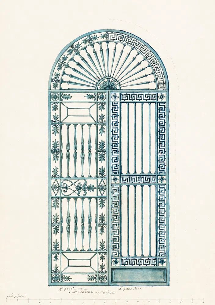 Alternative Designs Metal Gate (1820). poster — vintage art