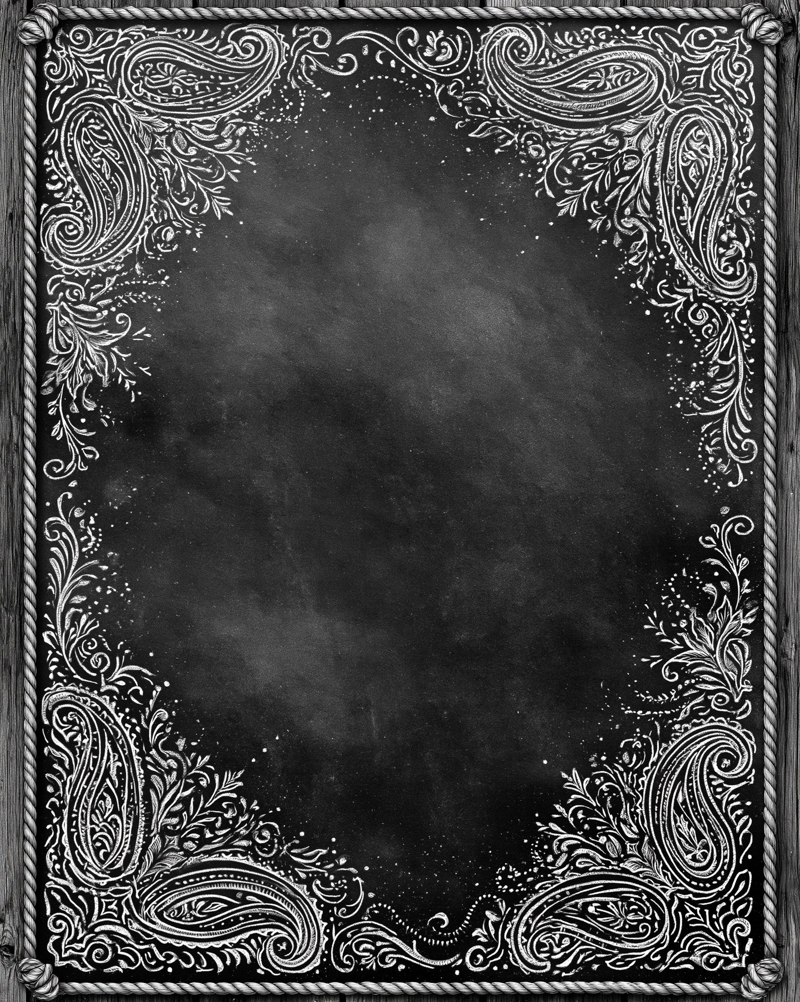 Paisley Chalkboard Frame Poster. poster — vintage art