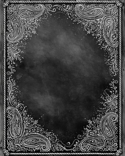 Paisley Chalkboard Frame Poster.