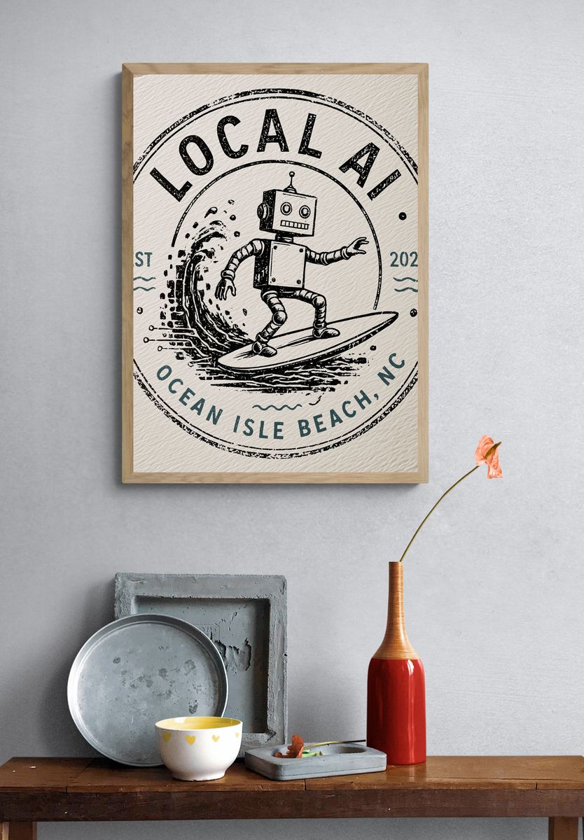 Local Ocean Isle Beach Surf Poster. — room view 3