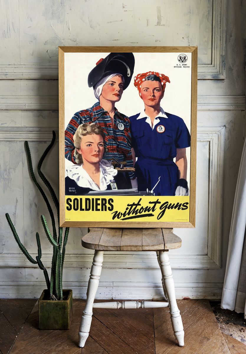 Soldiers Without Guns Vintage Poster room preview