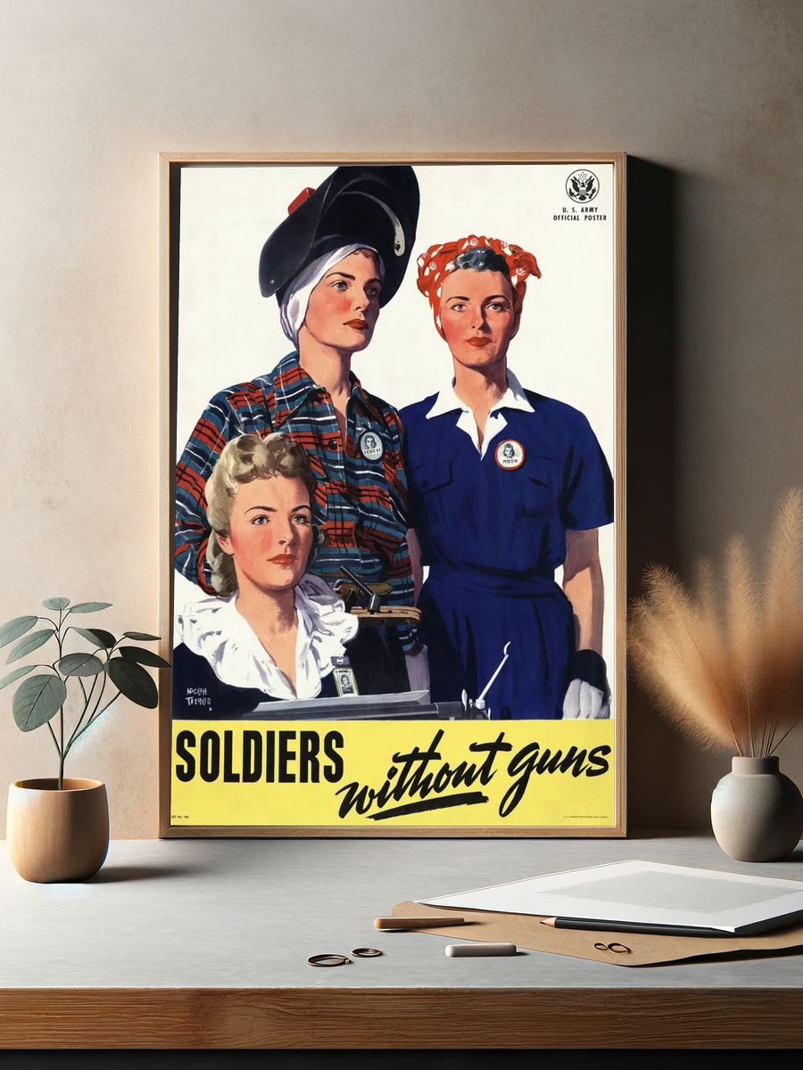Soldiers Without Guns Vintage Poster. — room view 2