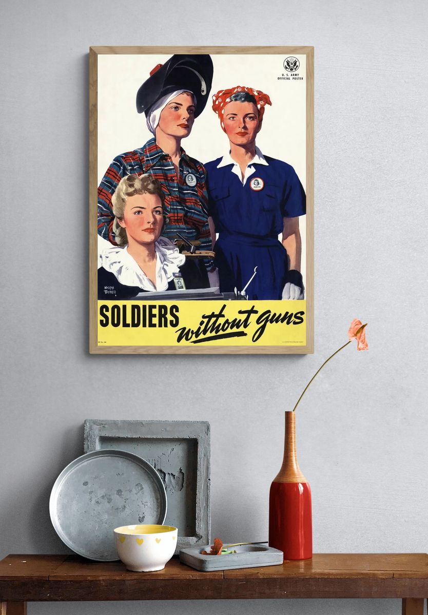 Soldiers Without Guns Vintage Poster. — room view 3