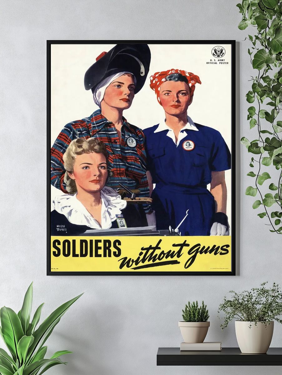 Soldiers Without Guns Vintage Poster. — room view 4