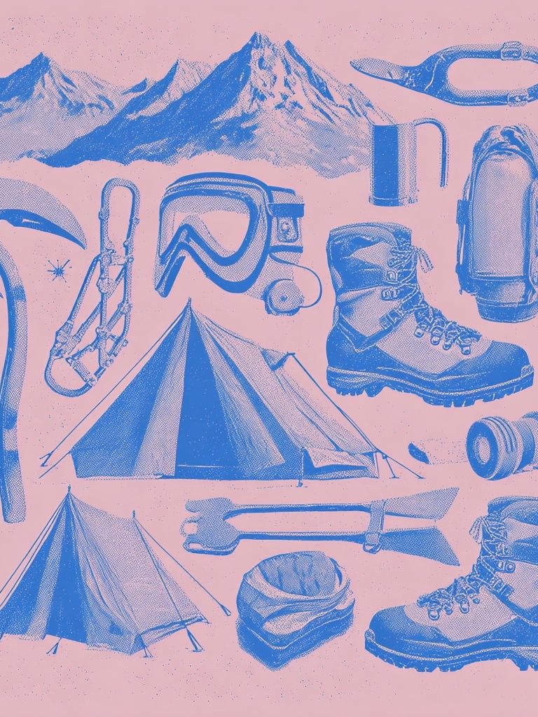 Vintage Mountaineering Gear Poster. poster — vintage art