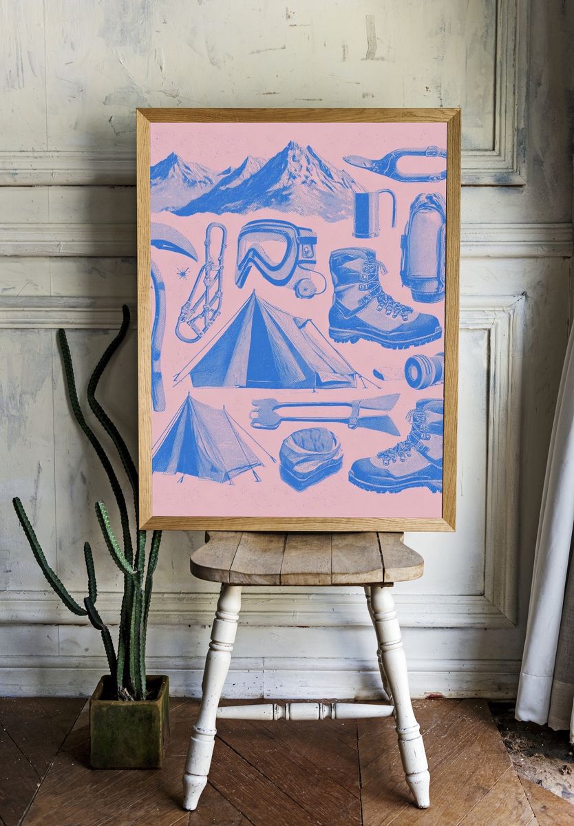 Vintage Mountaineering Gear Poster. room preview