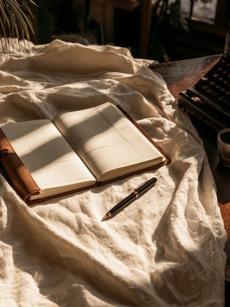 Vintage Writing Desk Still Life Poster. poster detail