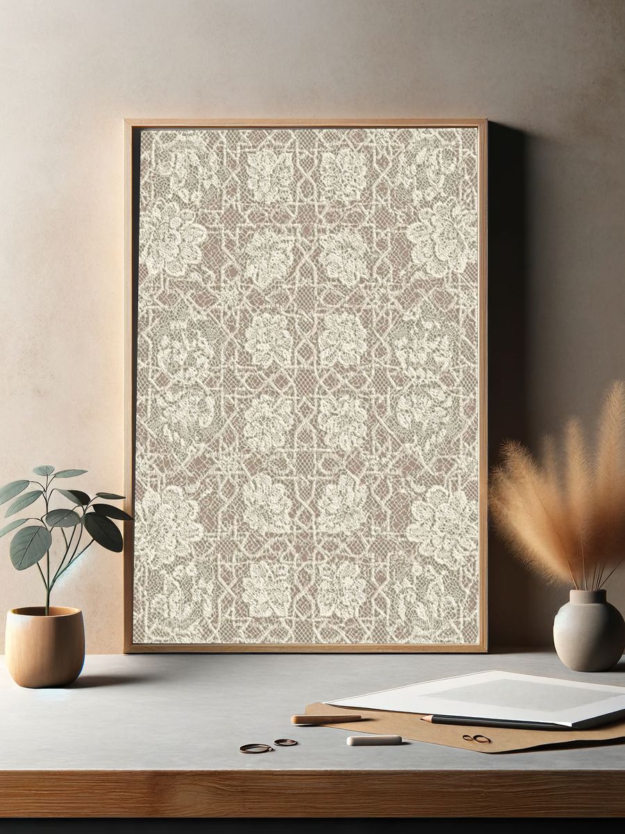 Vintage Lace Pattern Print. — room view 2
