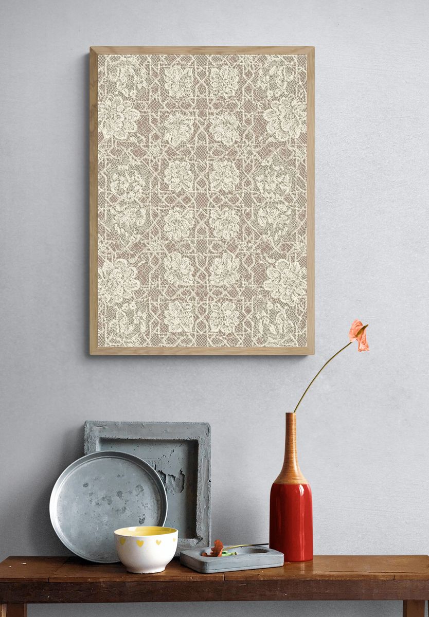 Vintage Lace Pattern Print. — room view 3