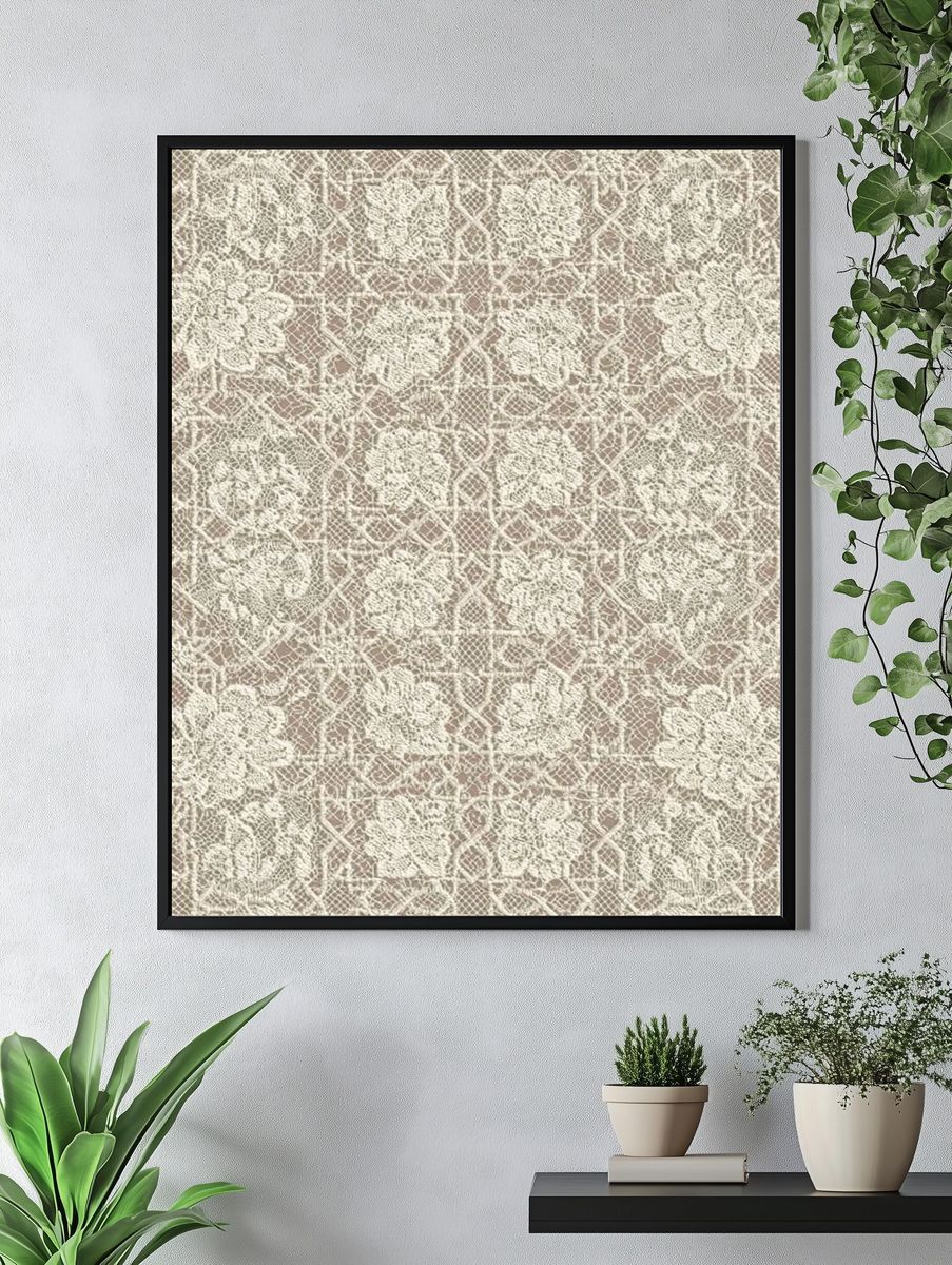 Vintage Lace Pattern Print. — room view 4