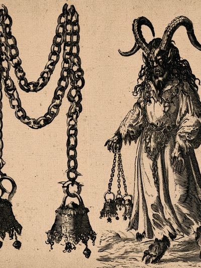 Horned Goatman Vintage Print.