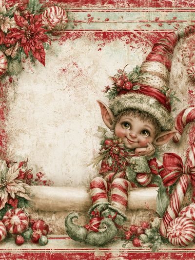 Christmas Elf Vintage Poster. poster print