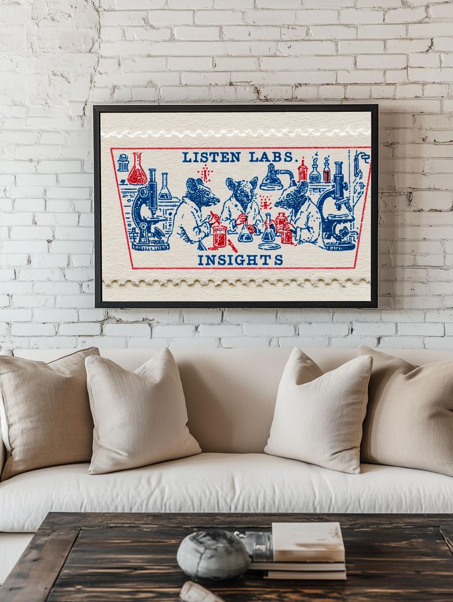 Listen Labs Vintage Print. room preview