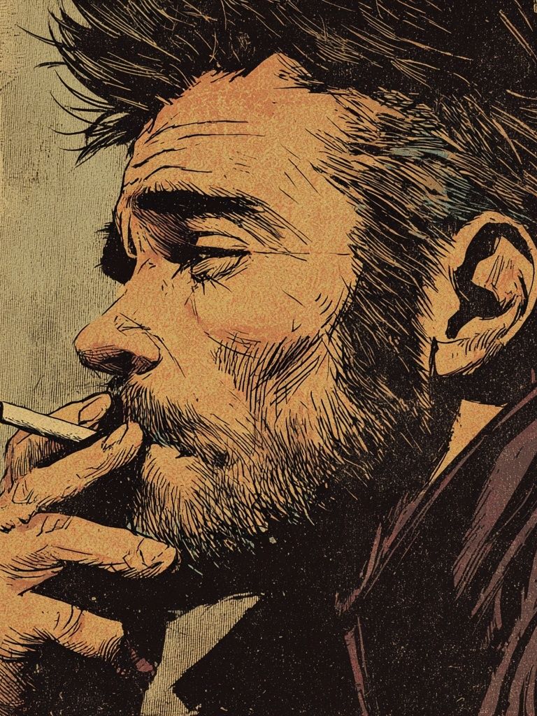 Smoky Portrait Vintage Print. poster — vintage art