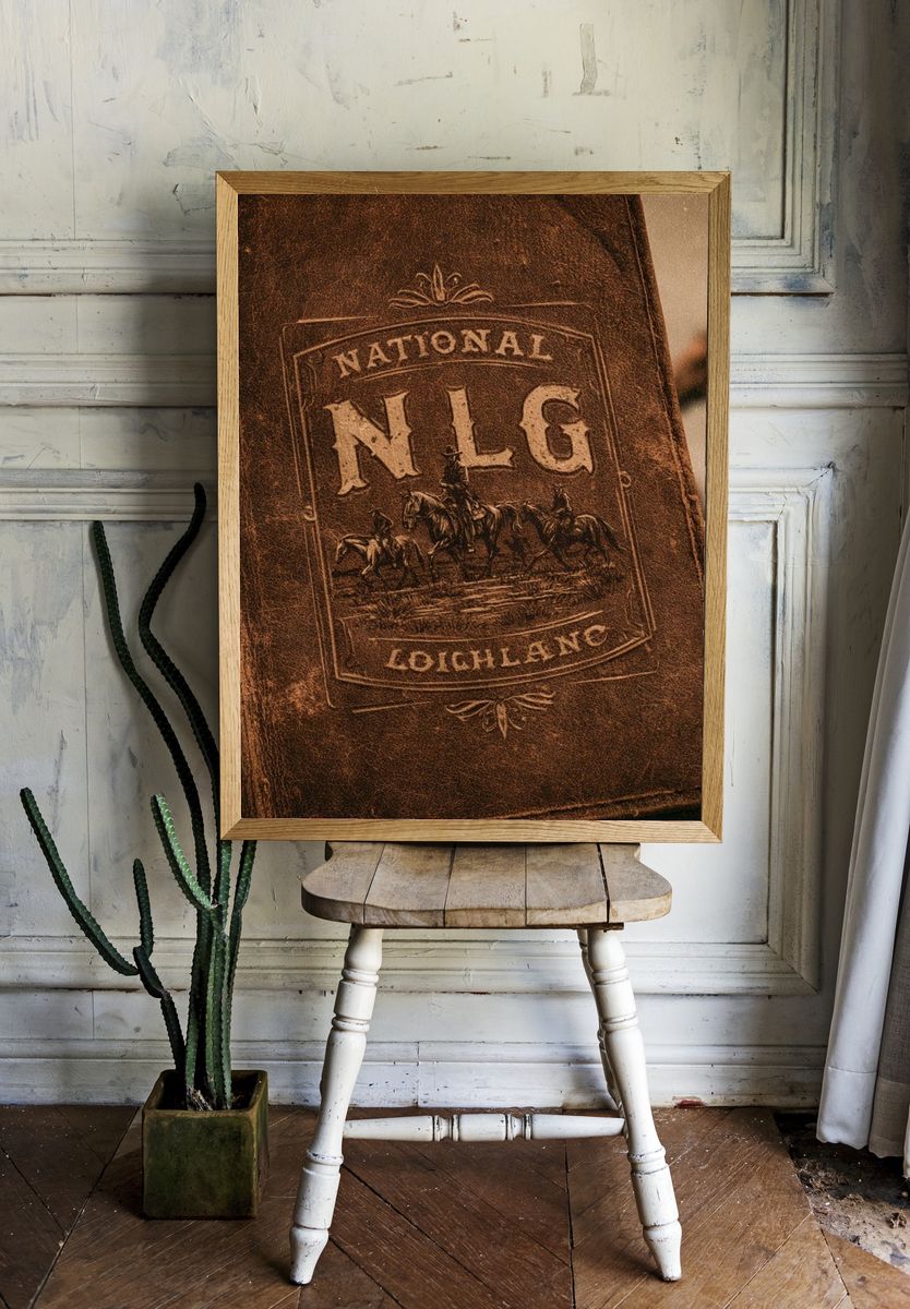 National NLG Leather Western Print. room preview