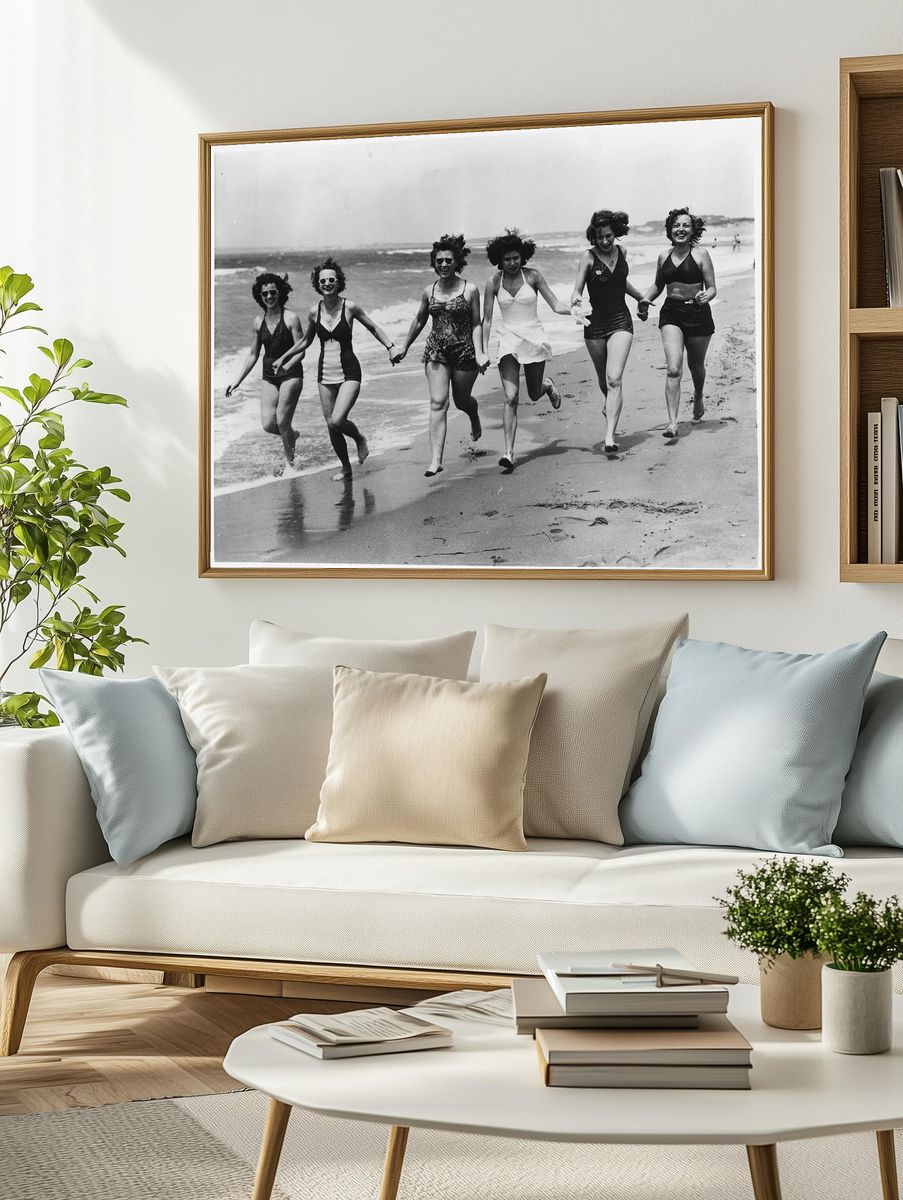 Mediterranean Beach Scene — Art Print. — room view 2