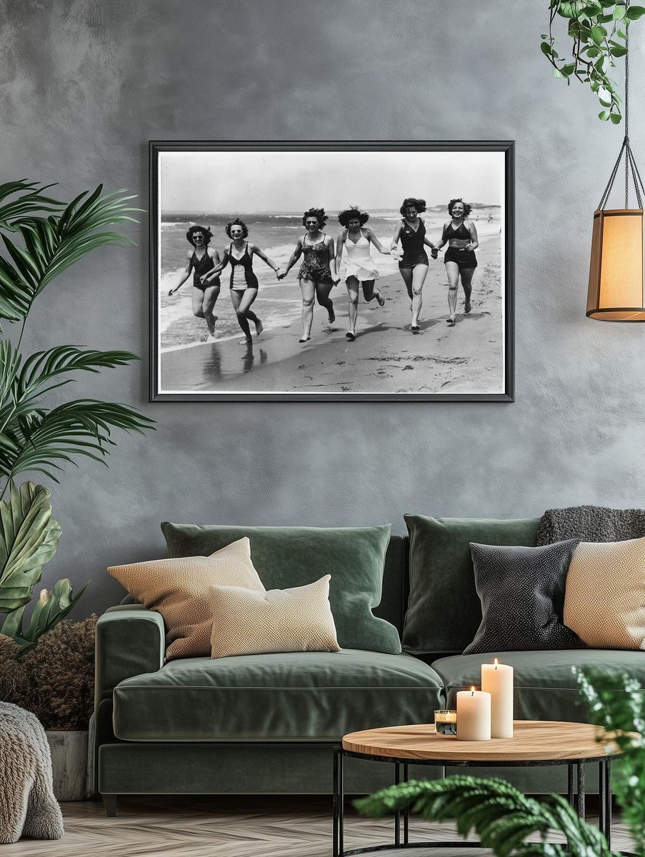 Mediterranean Beach Scene — Art Print. — room view 4
