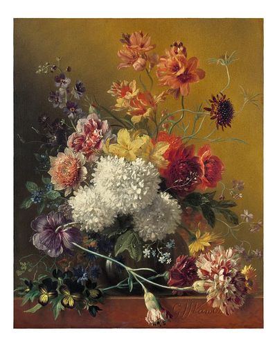 Still life flowers, vintage poster. poster