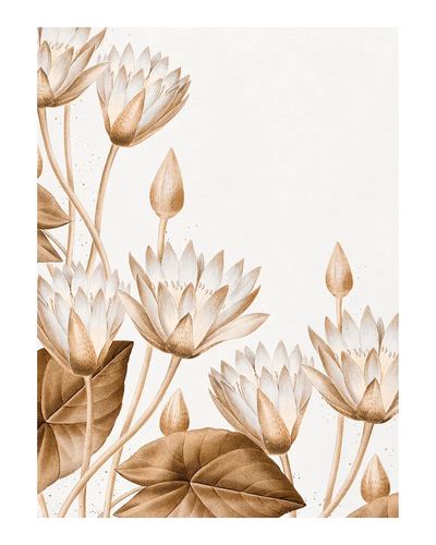 Egyptian lotus vintage illustration wall. poster