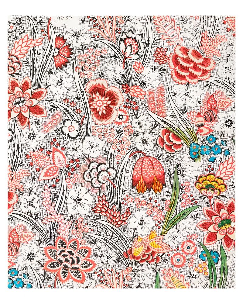 Flower pattern painting, vintage Allover. poster — botanical art