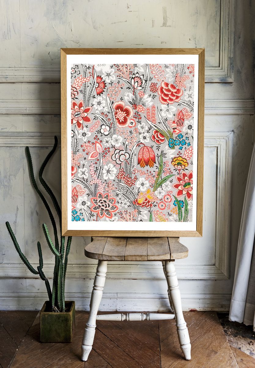 Flower pattern painting, vintage Allover. — room view 1