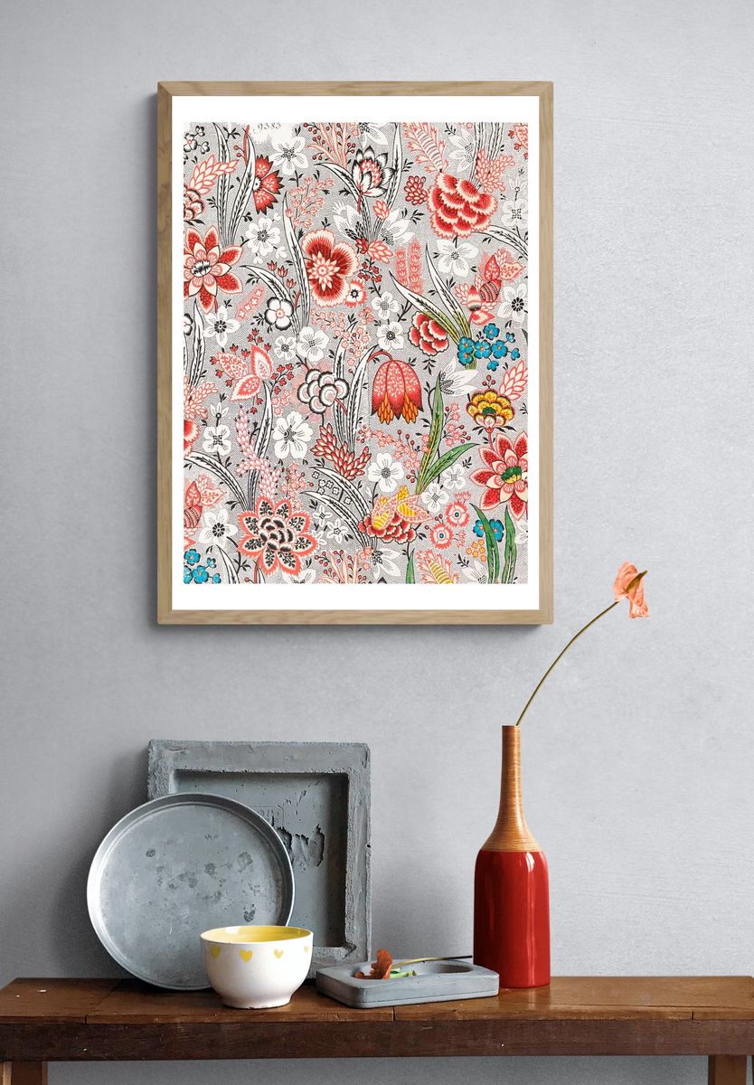Flower pattern painting, vintage Allover. — room view 3