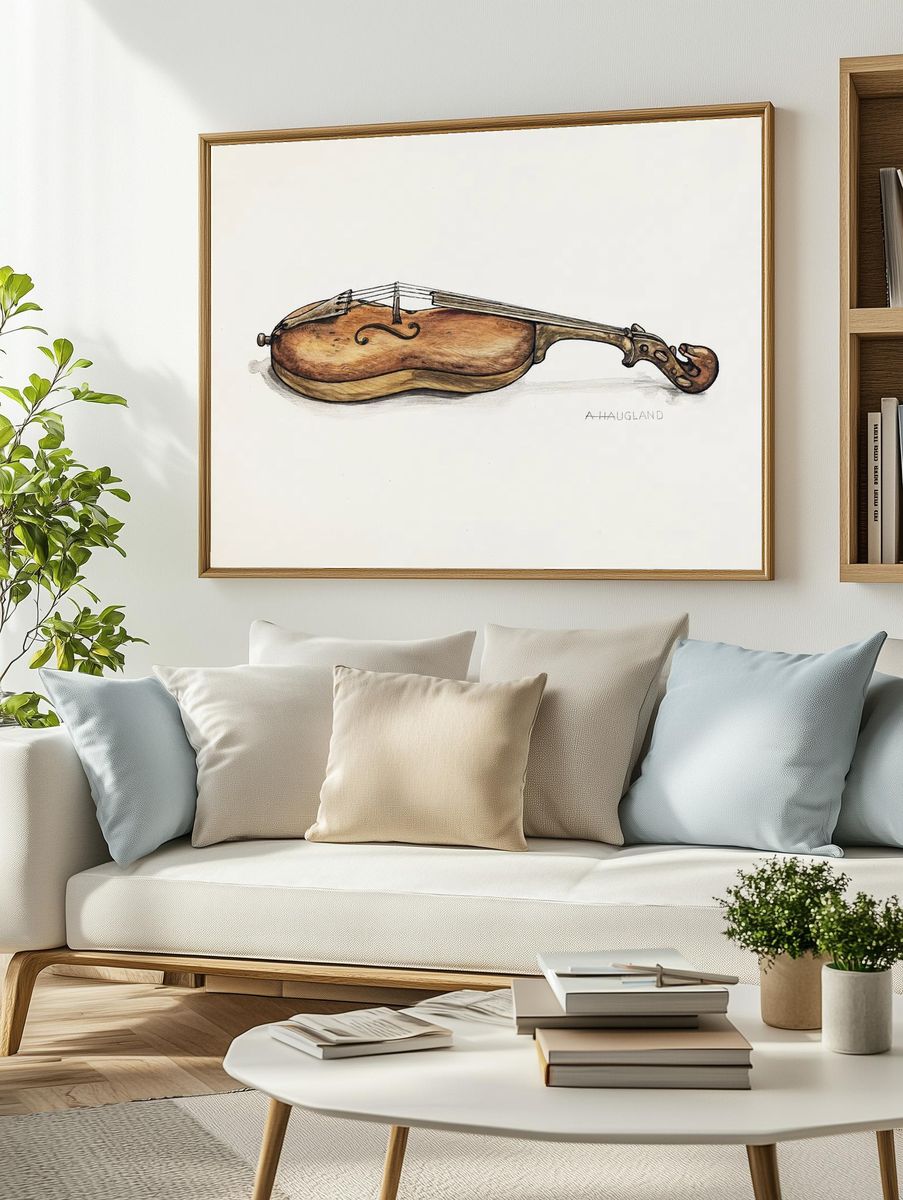 Violin (ca.1937) Augustine Haugland. Original. — room view 2