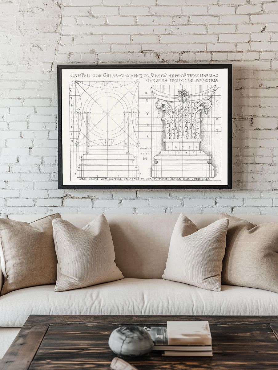 Vitruvian Capital Study Vintage Print room preview