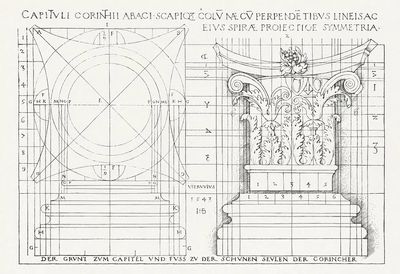 Vitruvian Capital Study Vintage Print. poster