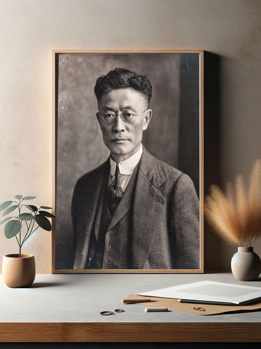Vintage Portrait of a Japanese Gentleman Poster. — room view 2