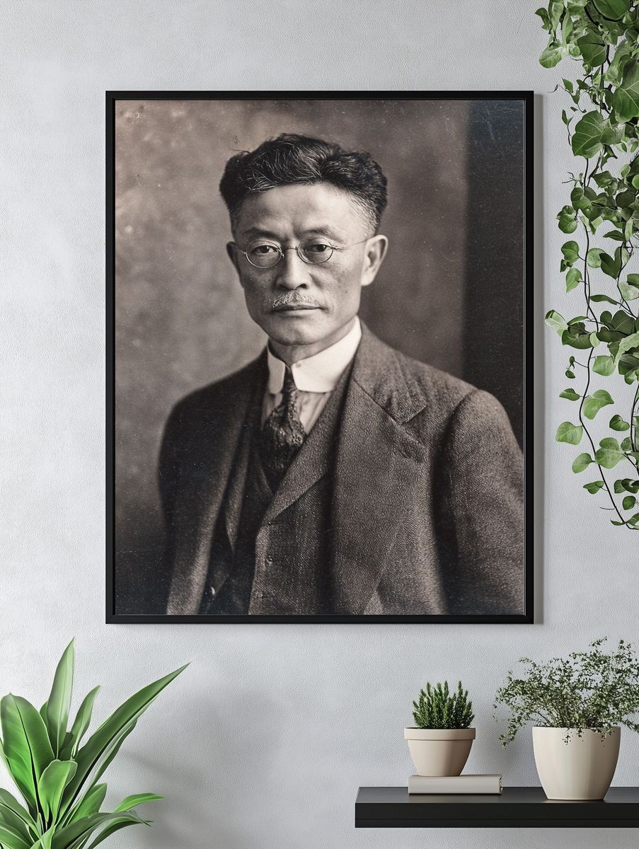 Vintage Portrait of a Japanese Gentleman Poster. — room view 4