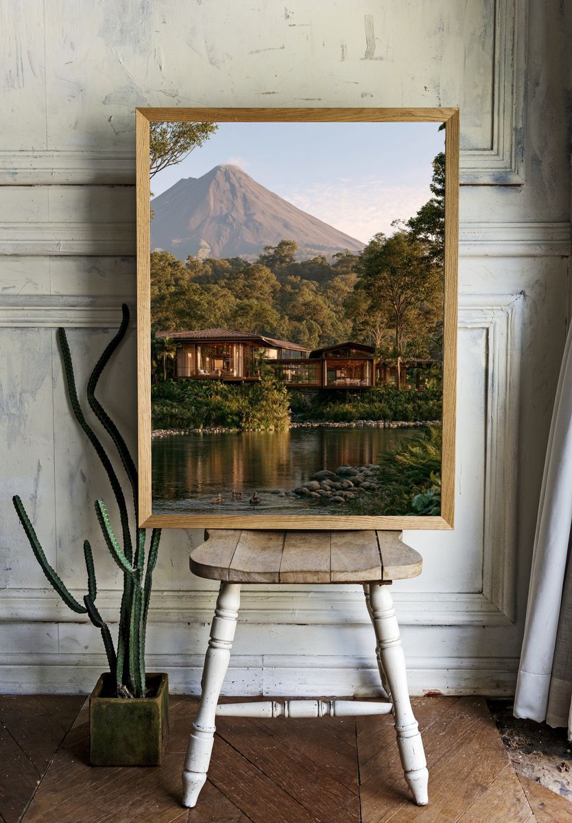 Volcanic Jungle Retreat Photography Poster. room preview