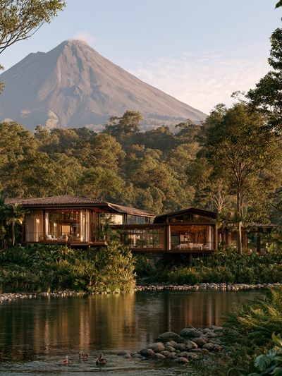 Volcanic Jungle Retreat Photography Poster.