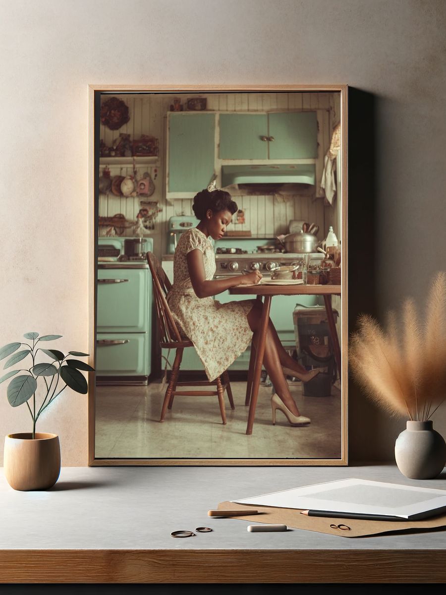 Vintage Kitchen Portrait Poster. — room view 2