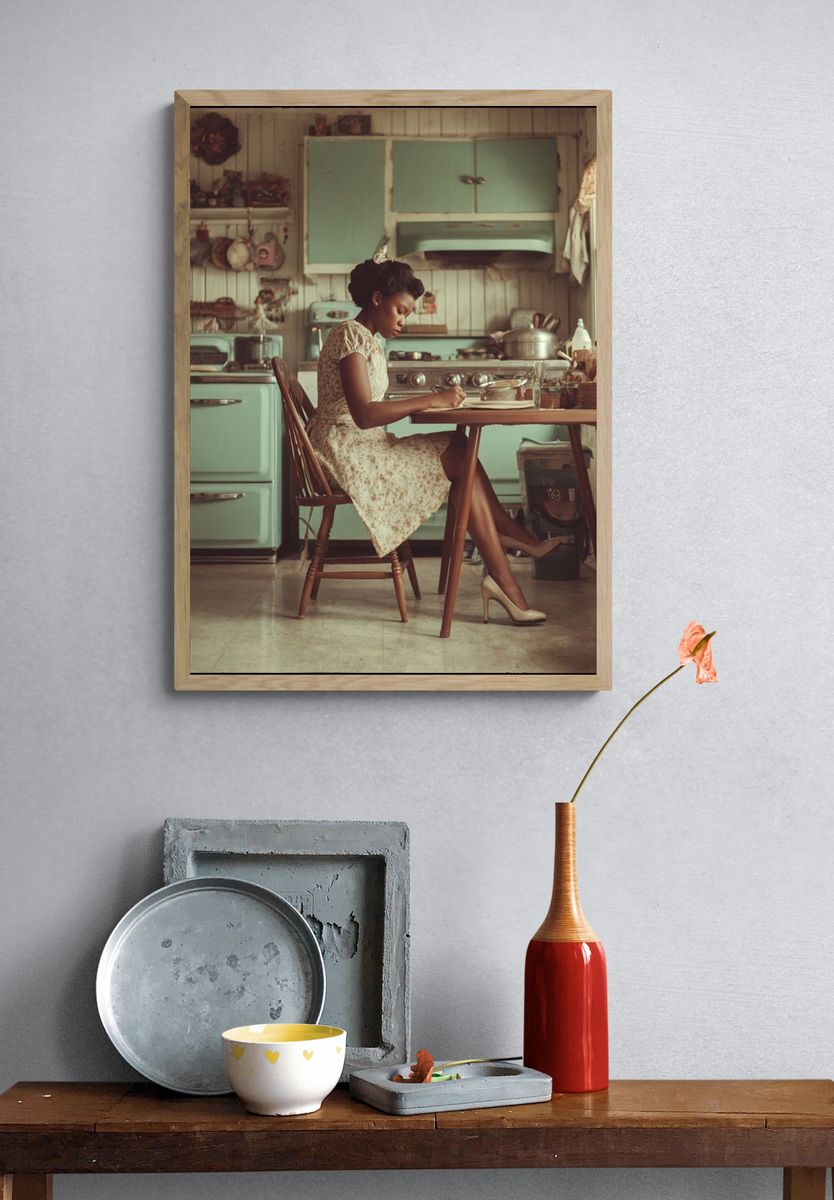 Vintage Kitchen Portrait Poster. — room view 3