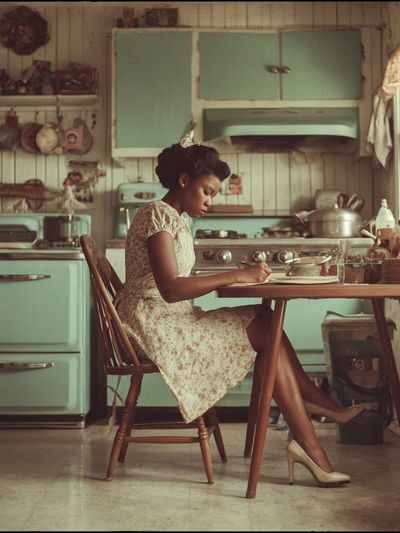 Vintage Kitchen Portrait Poster