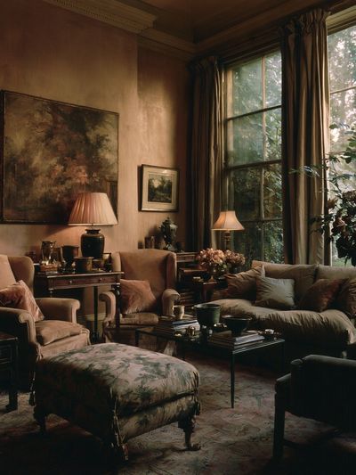 Moody Vintage Living Room Poster. poster