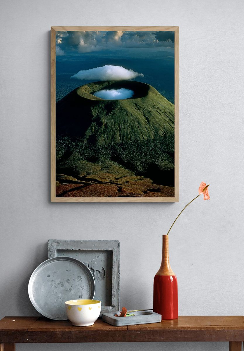 Majestic Volcano Landscape Poster. — room view 3