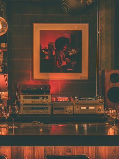 Vinyl Lounge Interior Photography Poster. poster