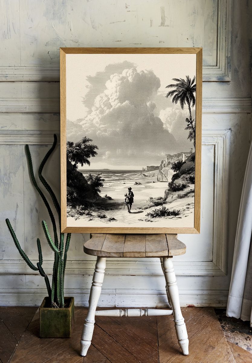Coastal Landscape with Figure — Vintage Print room preview