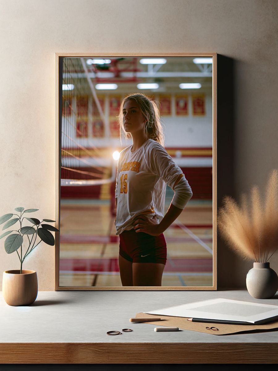 Volleyball Player Portrait Poster. — room view 2