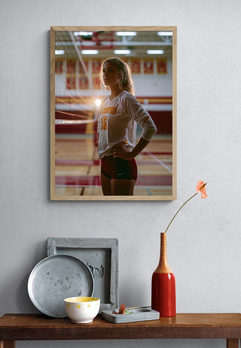 Volleyball Player Portrait Poster. — room view 3