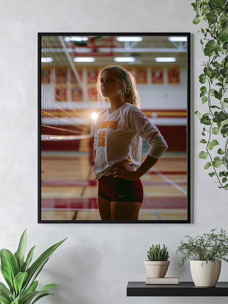 Volleyball Player Portrait Poster. — room view 4