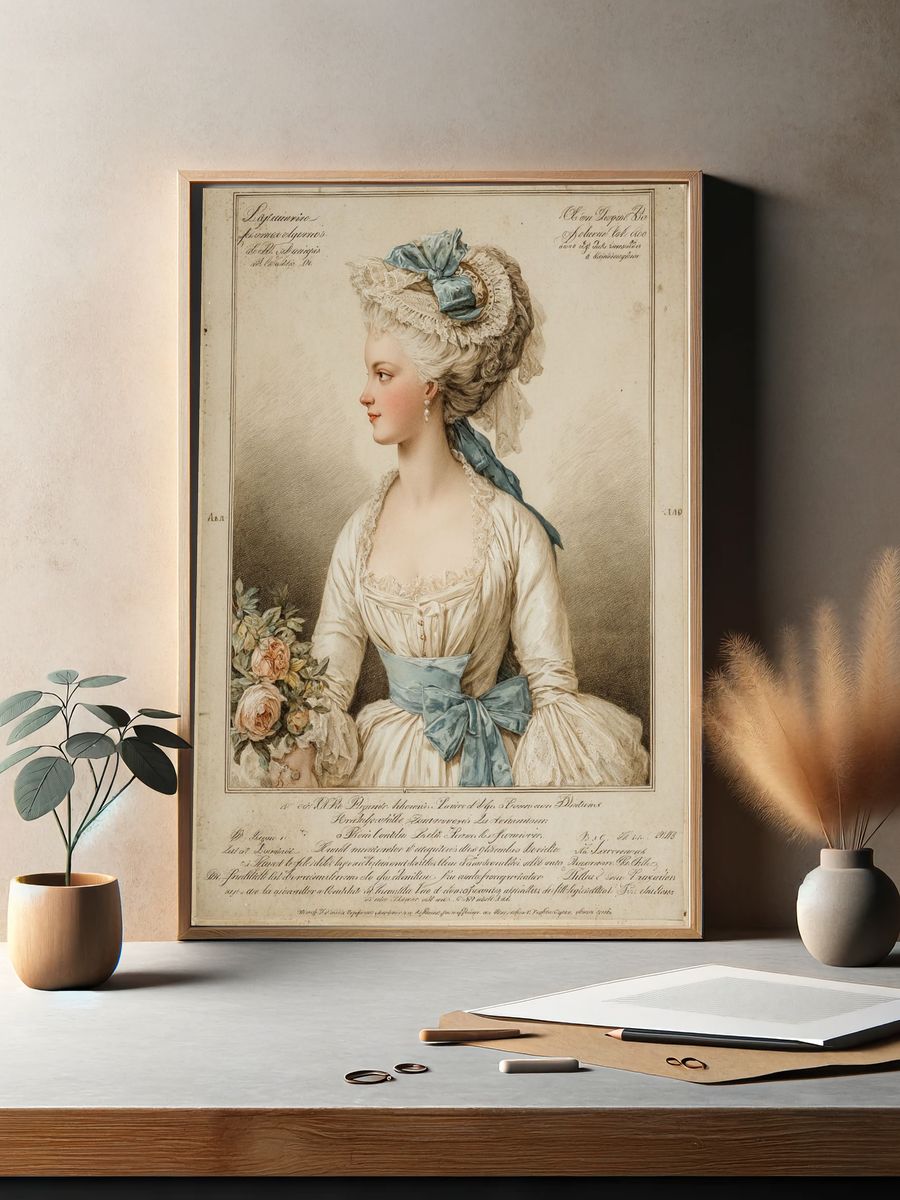 Elegant Lady Portrait — Vintage Print. — room view 2
