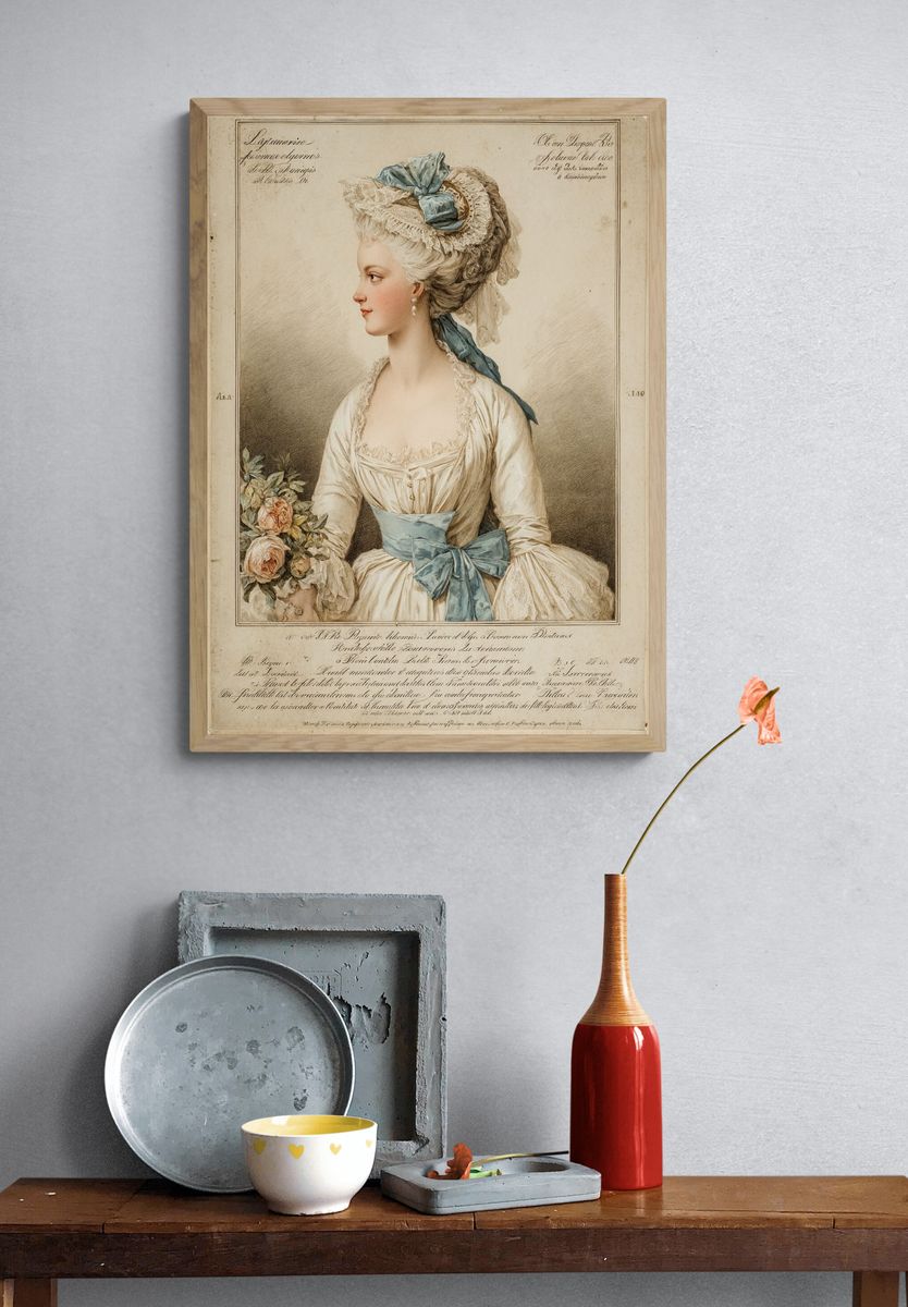 Elegant Lady Portrait — Vintage Print. — room view 3