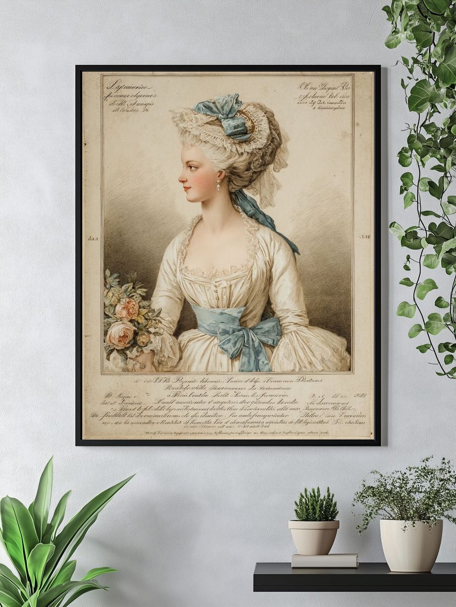 Elegant Lady Portrait — Vintage Print. — room view 4