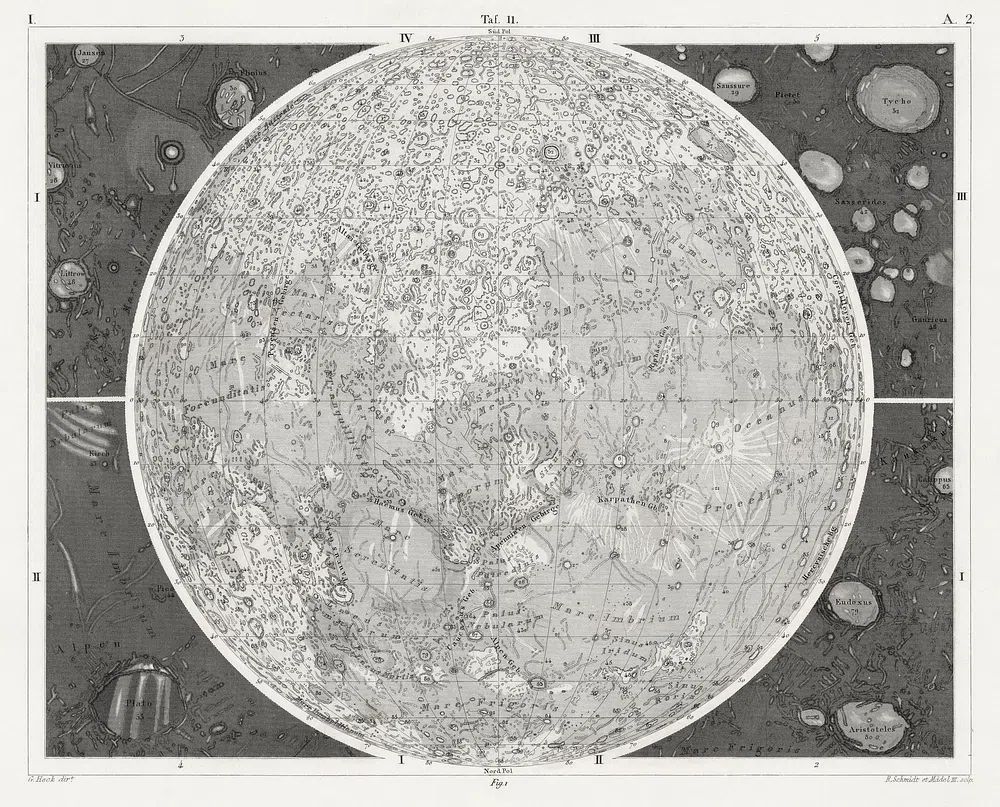 Vintage Moon Map Poster. poster detail