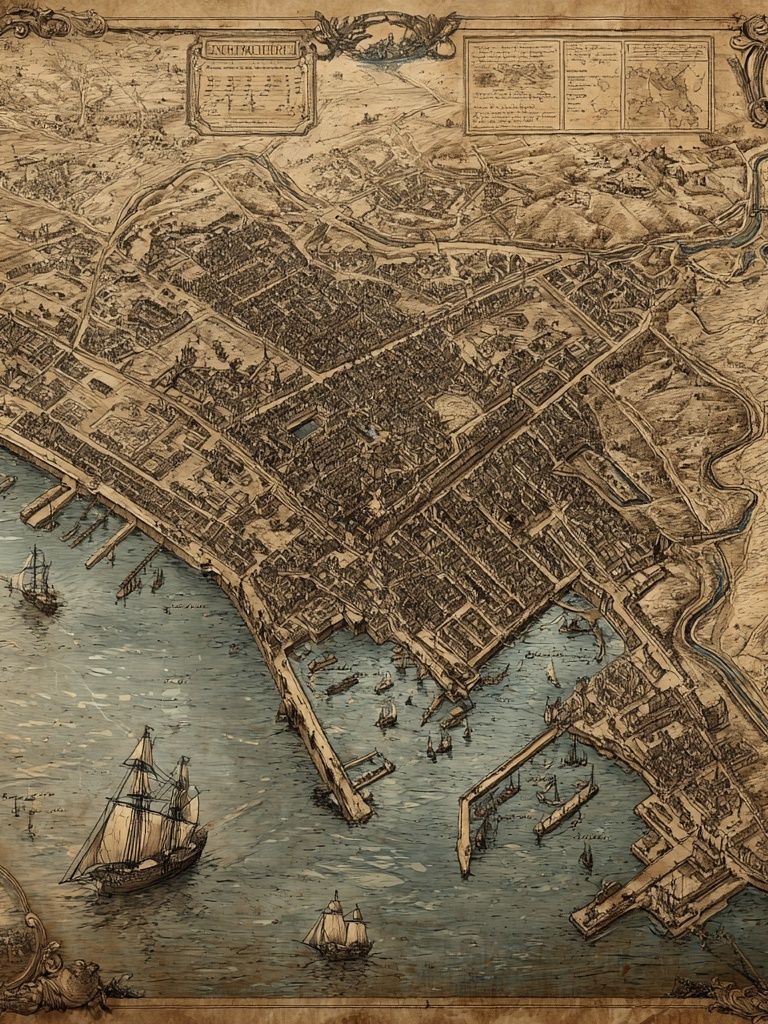 Vintage City Map Poster. poster — maps-travel art