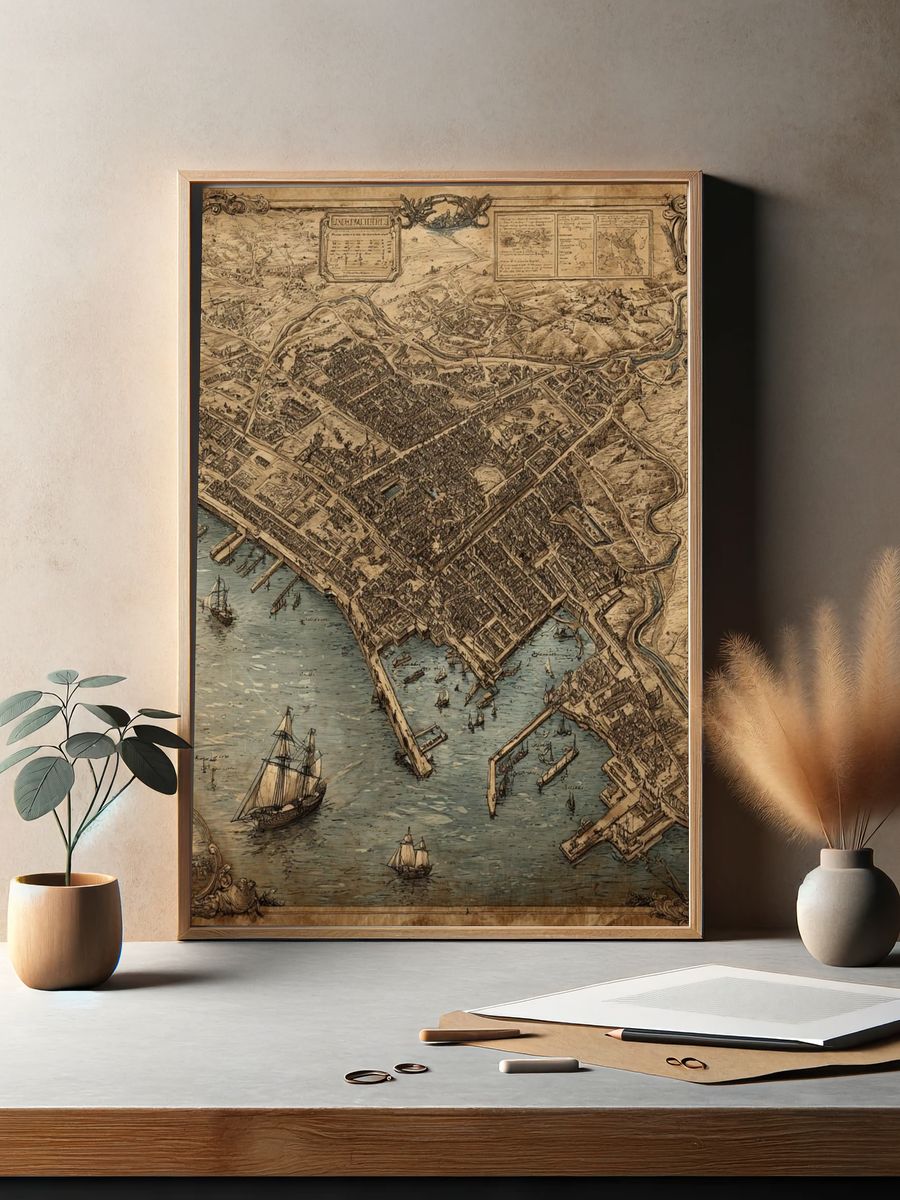 Vintage City Map Poster. — room view 2