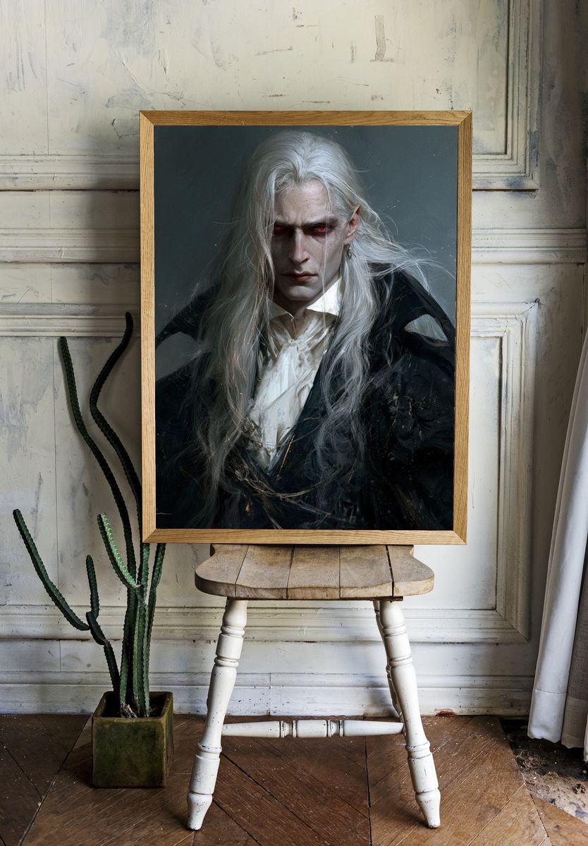 Vampire Portrait Fine-Art Poster. room preview